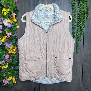 -💙2/$40💙Thread + Supply Mauve Pale Pink Sleeveless Fur Lined Vest Size Lg